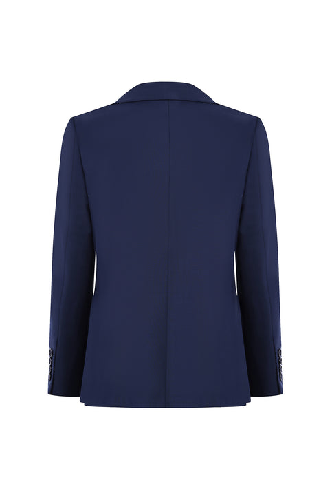 Dark Navy 4-Drop Relaxed Fit Wool Suit
