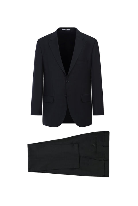 Medium Anthracite 4-Drop Relaxed Fit Wool Suit