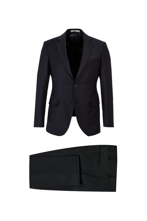 Black 7 Drop Slim Fit Narrow Cut Wool Suit