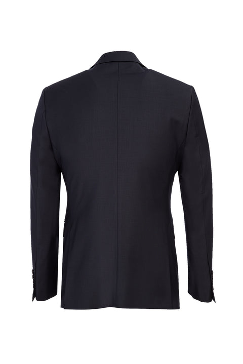 Black and Navy Blue 7 Drop Slim Fit Narrow Cut Wool Suit