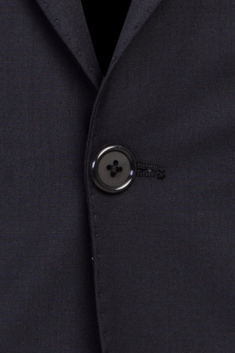 Black and Navy Blue 7 Drop Slim Fit Narrow Cut Wool Suit
