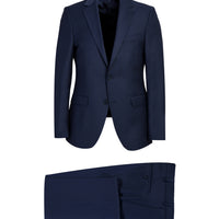 Koyu Lacivert 7 Drop Slim Fit Dar Kesim Yünlü Takım Elbise