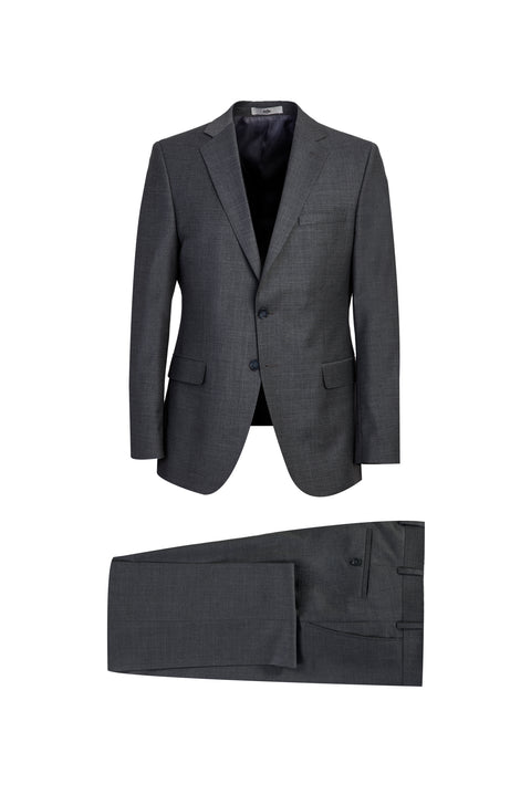 Medium Gray 6-Drop Regular Fit Standard Cut Wool Suit