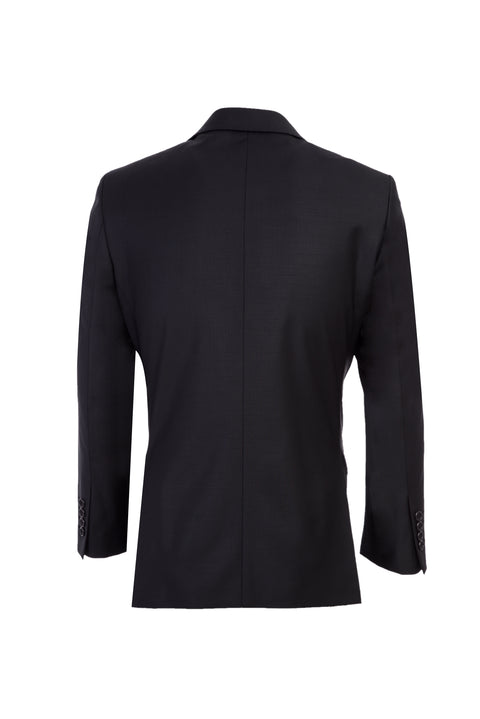 Black 4-Drop Relaxed Fit Wool Suit