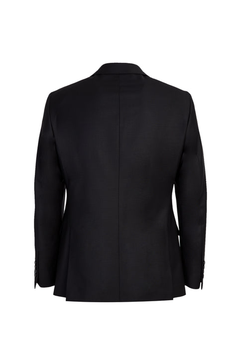Black 6-Drop Regular Fit Standard Cut Wool Suit