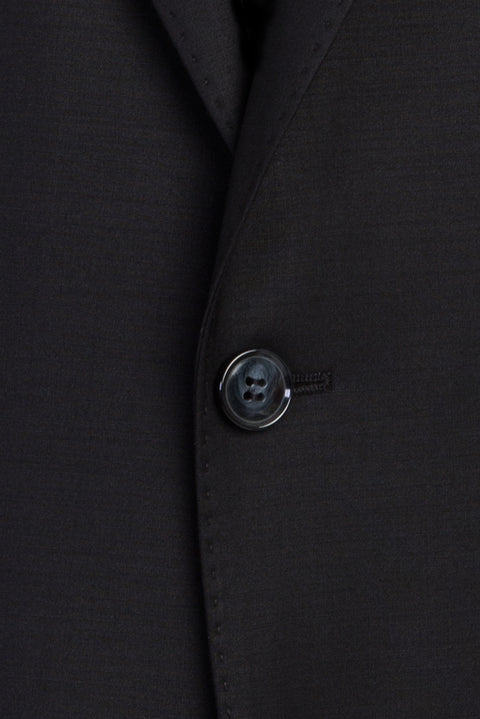 Black 6-Drop Regular Fit Standard Cut Wool Suit