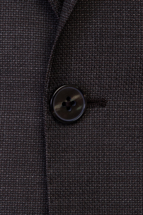 Dark Brown 4-Drop Relaxed Fit Wool Suit