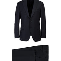 Black 6-Drop Regular Fit Standard Cut Wool Suit