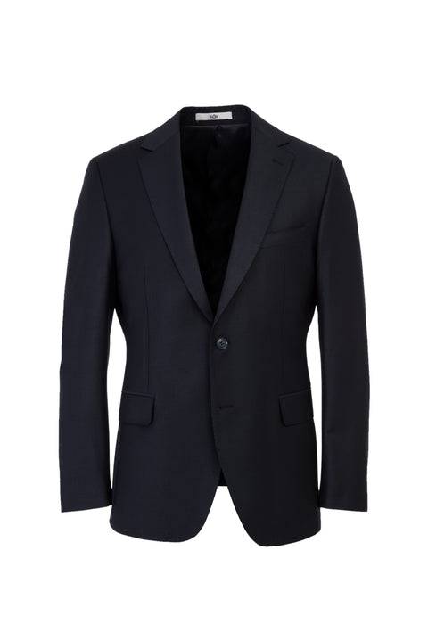 Black 6-Drop Regular Fit Standard Cut Wool Suit