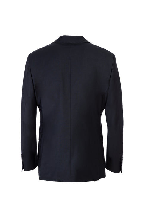 Black 6-Drop Regular Fit Standard Cut Wool Suit