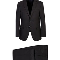 Black 4-Drop Relaxed Fit Wool Suit