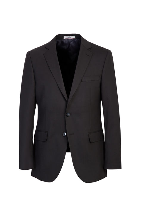Black 6-Drop Regular Fit Standard Cut Wool Suit