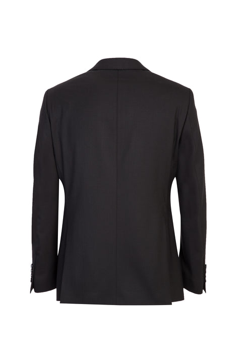 Black 4-Drop Relaxed Fit Wool Suit