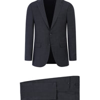 Black 6-Drop Regular Fit Standard Cut Wool Suit