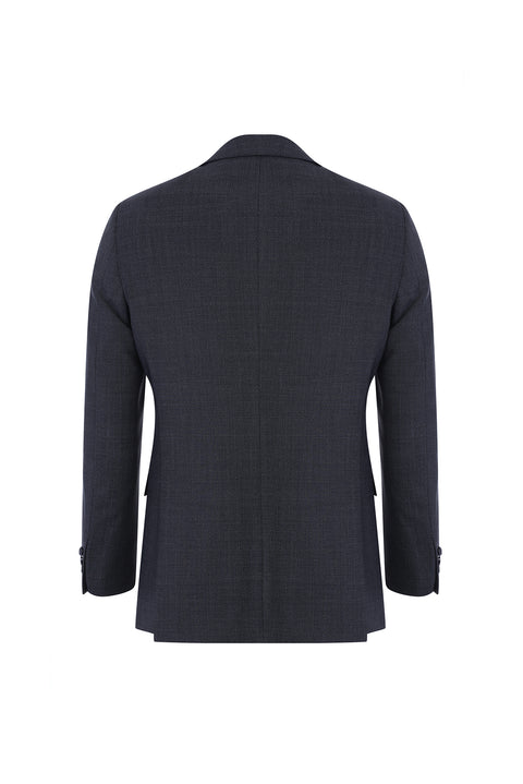 Black 6-Drop Regular Fit Standard Cut Wool Suit