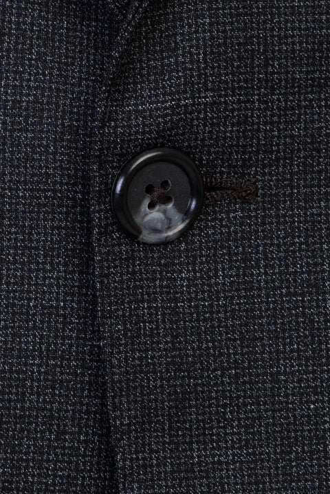 Black 6-Drop Regular Fit Standard Cut Wool Suit