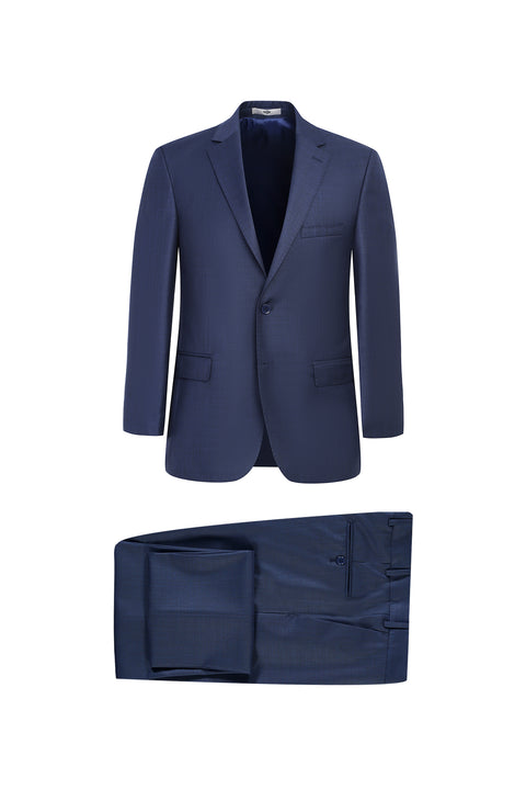 Medium Petrol 7 Drop Slim Fit Narrow Cut Patterned Suit