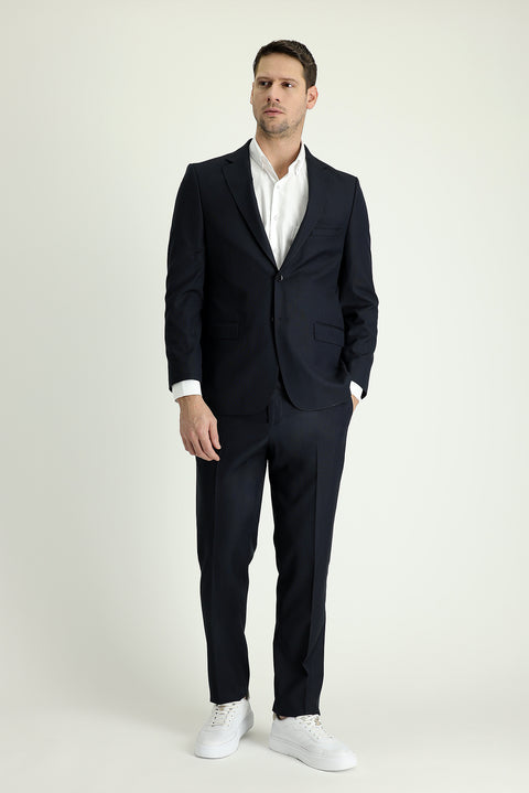 Black 7 Drop Slim Fit Patterned Suit