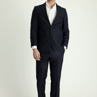 Black 6 Drop Regular Fit Standard Cut Patterned Suit