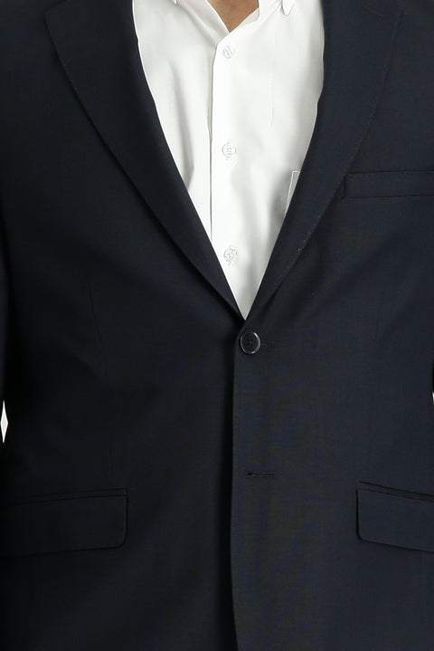 Black 6 Drop Regular Fit Standard Cut Patterned Suit