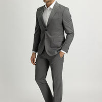 Medium Grey Melange 7 Drop Slim Fit Patterned Suit