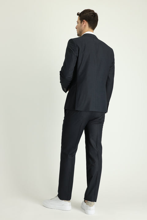 Dark Gray 6 Drop Regular Fit Standard Cut Patterned Suit