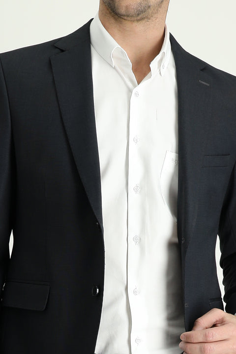 Dark Gray 7 Drop Slim Fit Patterned Suit