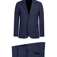 Medium Navy 6 Drop Regular Fit Standard Cut Patterned Suit