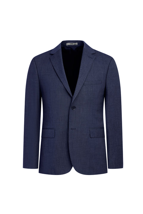 Medium Navy 6 Drop Regular Fit Standard Cut Patterned Suit