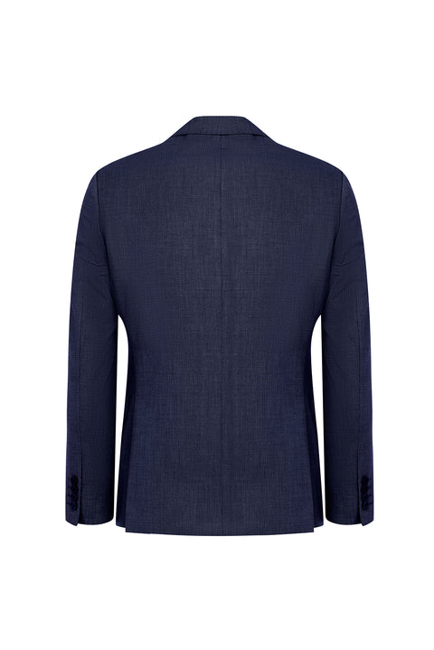 Medium Navy 6 Drop Regular Fit Standard Cut Patterned Suit