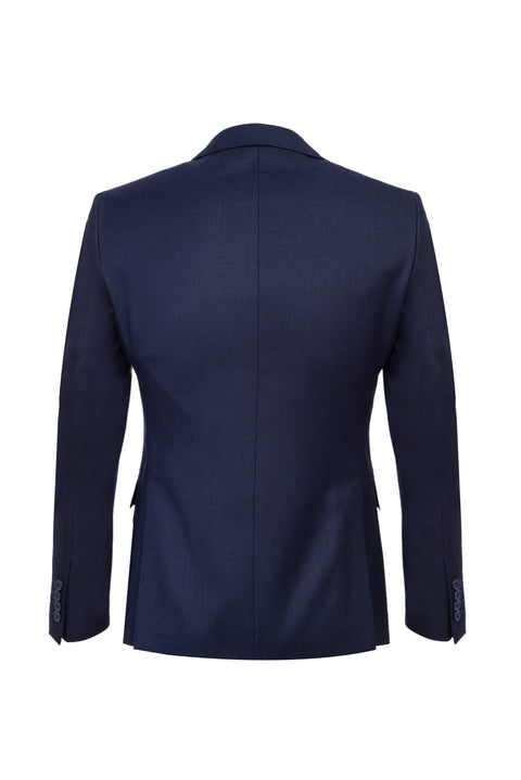Koyu Lacivert 7 Drop Slim Fit Dar Kesim Desenli Takım Elbise