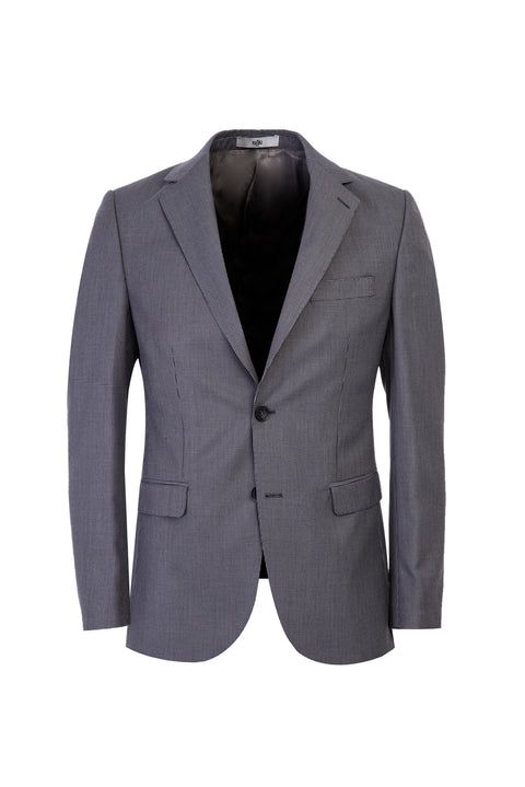 Açık Gri 7 Drop Slim Fit Dar Kesim Kuşgözü Takım Elbise