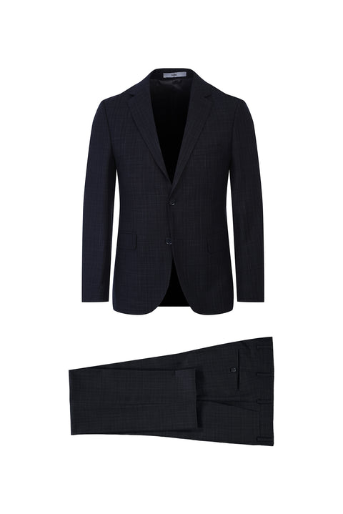 Dark Gray 7 Drop Slim Fit Patterned Suit