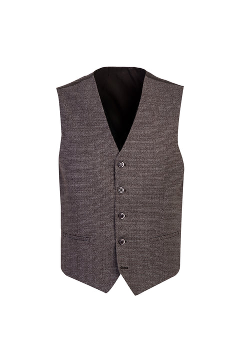 Medium Brown 6 Drop Regular Fit Standard Cut Antibacterial Combination Plaid Suit