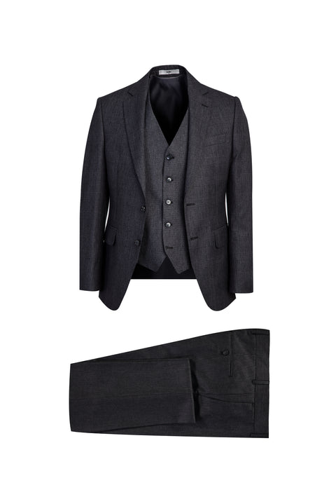 Dark Gray 7 Drop Slim Fit Antibacterial Combination Suit