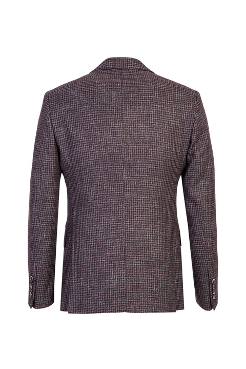 Dark Brown 7 Drop Slim Fit Linen Suit with Vest