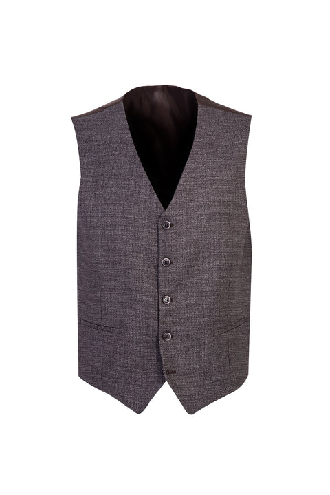 Dark Brown 7 Drop Slim Fit Linen Suit with Vest