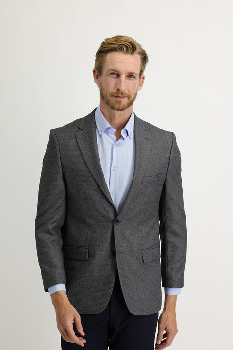 Medium Grey 4 Drop Relaxed Fit Classic Patterned Jacket