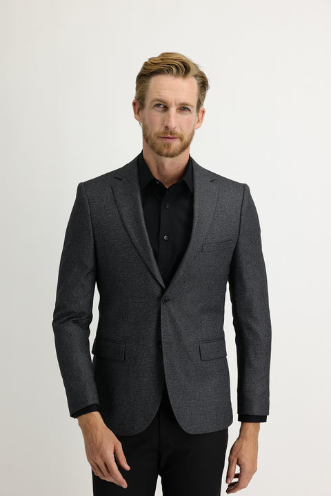 Medium Gray 7 Drop Slim Fit Classic Patterned Jacket