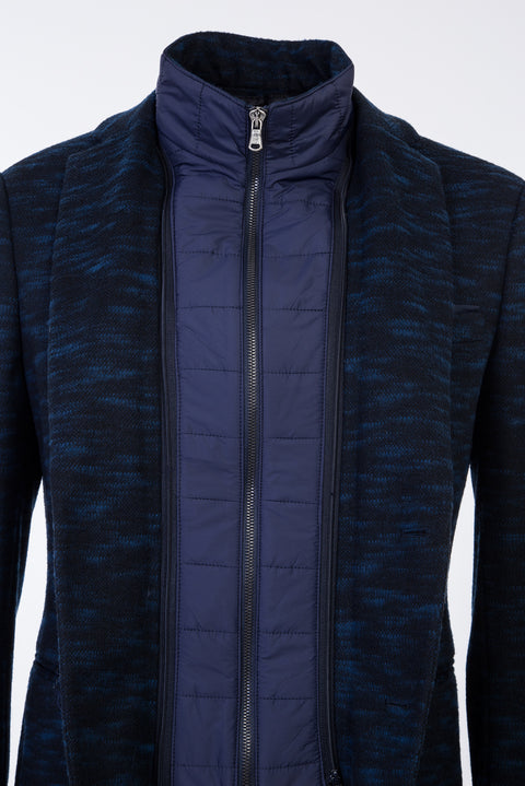 Dark Navy 6 Drop Regular Fit Standard Cut Stand Collar Jacket