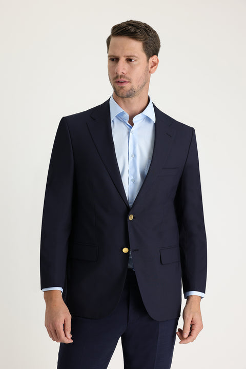 Dark Navy 4-Drop Relaxed Fit Blazer Jacket