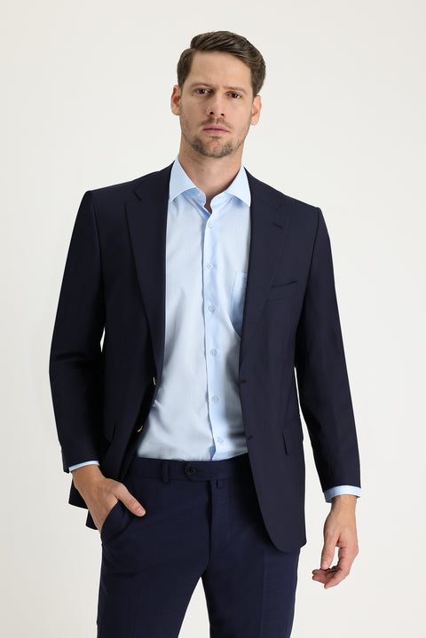 Dark Navy 4-Drop Relaxed Fit Blazer Jacket