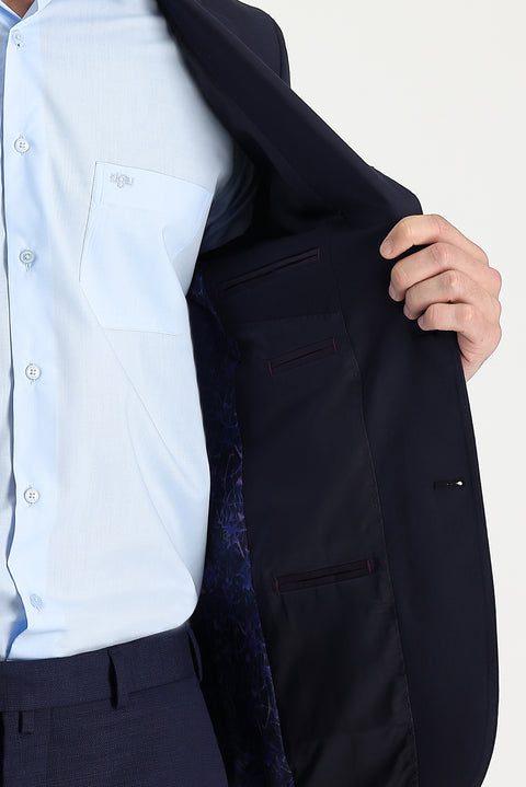 Dark Navy 6 Drop Regular Fit Standard Cut AK Blazer Jacket