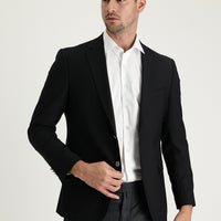 Siyah 7 Drop Slim Fit Dar Kesim Blazer Ceket