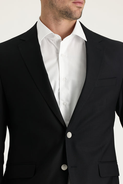 Siyah 7 Drop Slim Fit Dar Kesim Blazer Ceket