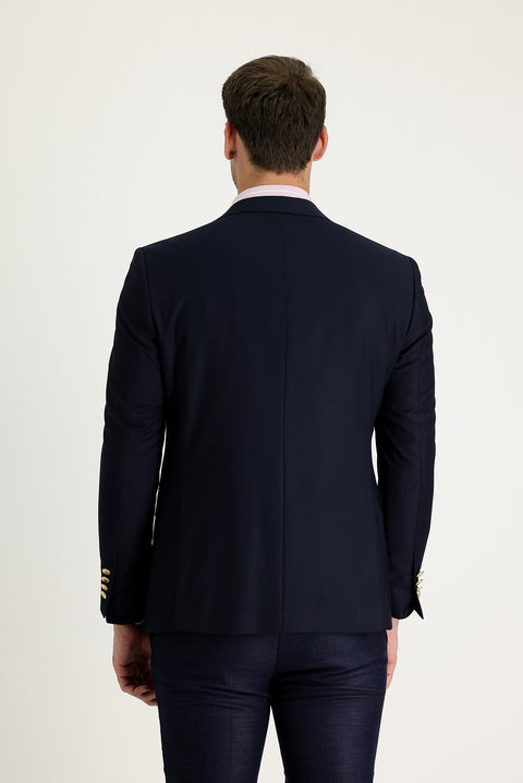 Dark Navy 4-Drop Relaxed Fit AK Blazer Jacket