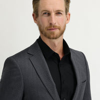 Dark Gray 7 Drop Slim Fit Narrow Cut Herringbone Jacket