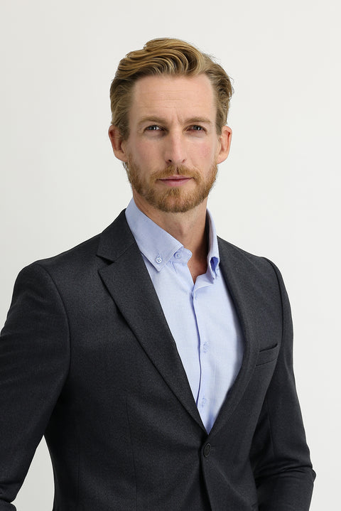 Dark Anthracite 7 Drop Slim Fit Herringbone Jacket