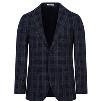 Dark Navy 6 Drop Regular Fit Plaid Jacket
