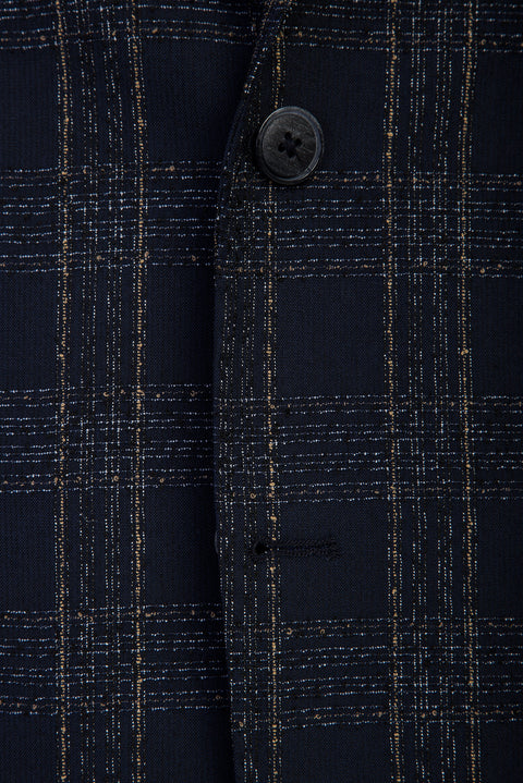 Dark Navy 6 Drop Regular Fit Plaid Jacket